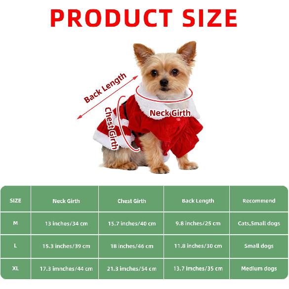 Dog Christmas Dress Christmas Dog Outfit Mrs Santa Claus Pet Clothes Puppy Xmas Holiday Costume Cat Skirt Winter Pet Clothes Cute Girl Red Dresses