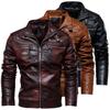 Men's Cross-Border PU Leather Motorcycle Jacket, European/American Style, Modern Tough Guy, Plus Velvet.