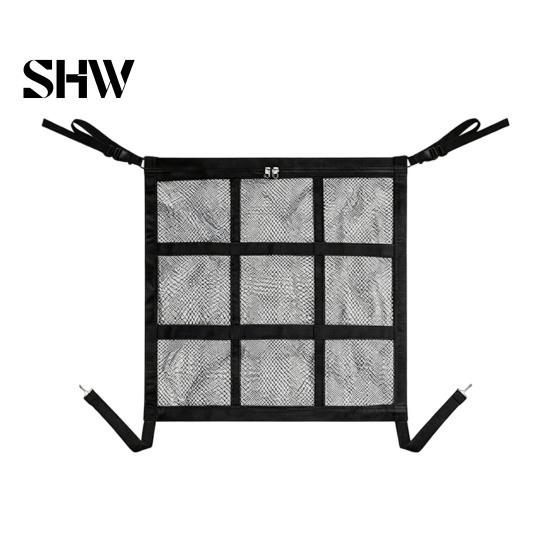 Car Backseat Storage Net Seat Gap Net, Multifunctional Organizer Barrier for Pets Kids, 9 Grid Layered Divider with 59x59cm, Universal Auto