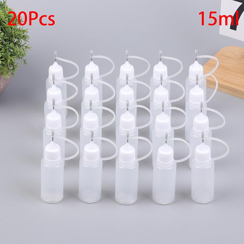 Diy Quilling Tool Empty Needle Tip Glue Bottle With Black Cap Liquid Dropper Containers With Silicone Rings For Crafting