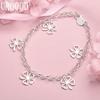 925 Sterling Silver Clover Flower Pendant Bracelet Chain Fashion Wedding Jewelry