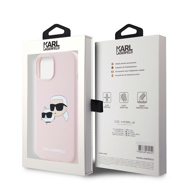 Karl Lagerfeld Klhmp15Sskchpplp Iphone15 / 14 / 13 6.1 Różowy/Pink Hardcase Silicone Karl & Choupette Magsafe