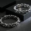 Готический браслет-цепочка с головой черепа для мужчин, мужские браслеты в стиле панк, мужские 8,67 дюйма, твердые байкерские украшения из нержавеющей стали