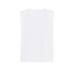 Spring and Summer New Women's Clothing Minimalist round Neck Cotton with Padded Shoulder Washing Effect Sleeveless T-shirt Top 0858203