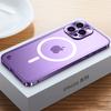 Metal Frame Magnetic Phone Case For iPhone 17 12 13 14 15 16 Pro Max Aluminum Alloy Full Lens Protection Cover For iPhone 16 Plating Metal Back Case