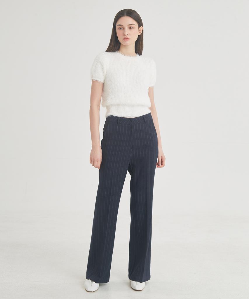 THEFRHT Wool Stripe Flare Pants (Navy)