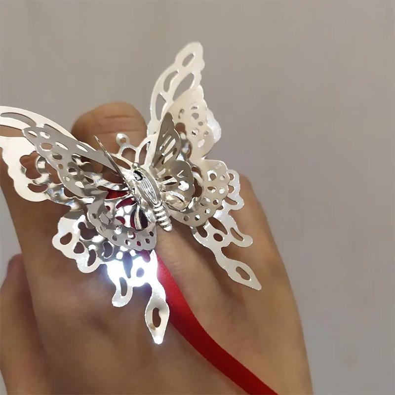 Аниме Tian Guan Ci Fu Hua Cheng Xie Lian Косплей Кольцо Небесное официальное благословение унисекс Регулируемые кольца-бабочки Ювелирные изделия Подарки
