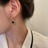 Fashion Black LOVE Heart Zircon Drop Earrings for Women Couple Creative Elegant Holiday Party Zircon Accessories