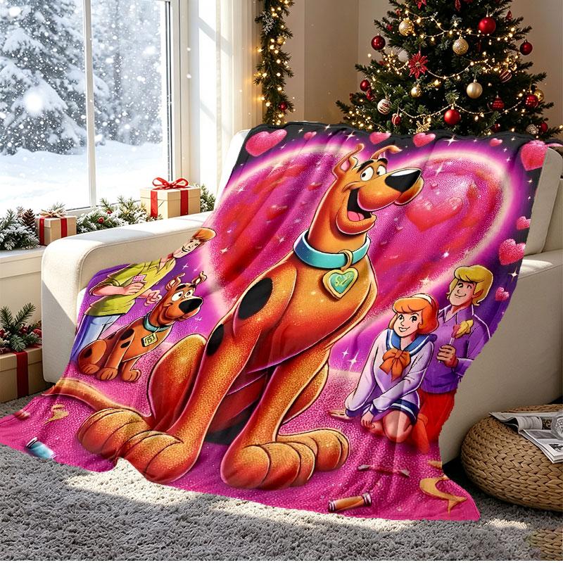 Scooby Pattern Blanket for Home Decoration, Bed, Sofa, Car Travel, Camping, Suitable for All Seasons, Birthday Christmas Gift