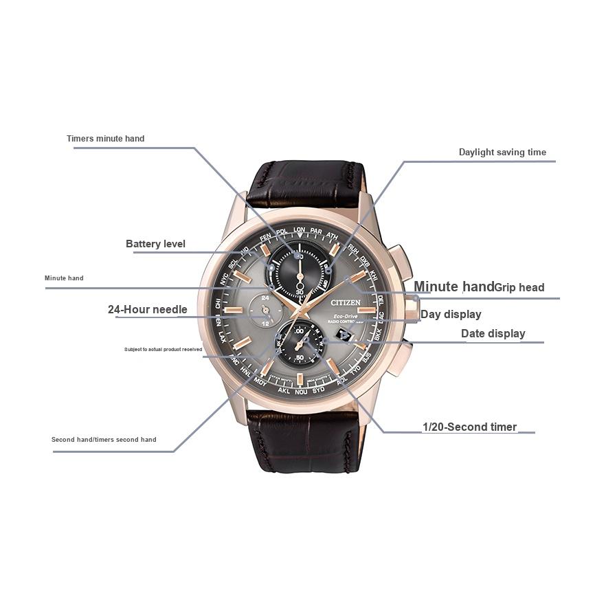 Citizen Мужские кварцевые часы серии Eco-Drive с радиосинхронизацией Черные AT8113-12H