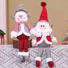 Новые рождественские кукольные украшения Рождественская вязаная длинноногая сидящая кукла старик снеговик лось настольное украшение