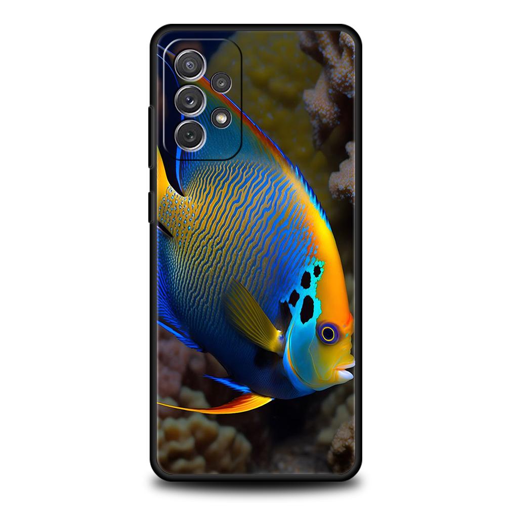 Чехол для телефона Samsung A15 A13 A35 A55 A51 A71 A41 A31 A21S A03S A05 A17 A23 A25 A33 A53 A73 5G A07 4G Обложка Мультяшная Милая Рыбка