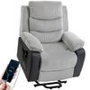 Overstuffed Corduroy Electric Lift Recliner Chair - Light Grey
