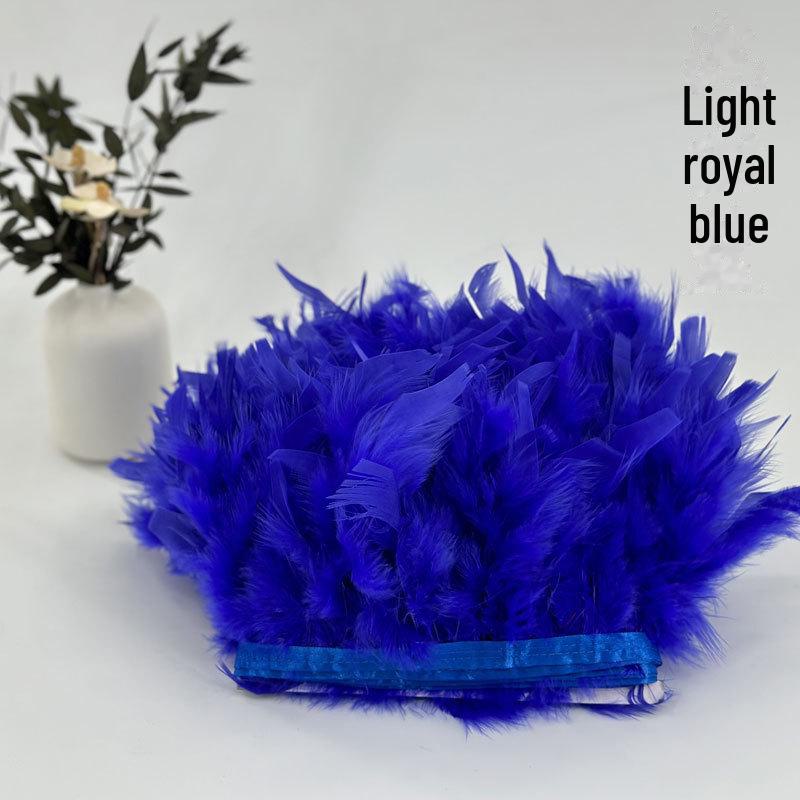 Red Lace Net Turkey Feather Strips for DIY Handmade Wedding Dance Costumes and Decorations