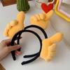 Hand Heart Funny Gesture Headband Plush Cosplay Hair Hoop Cute Plush Hairband  Photo Pros