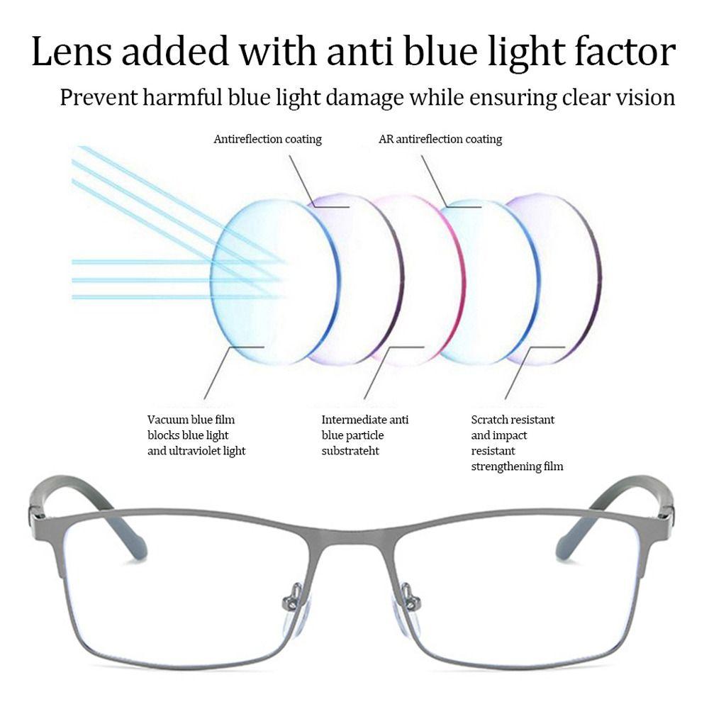 New Fashion Full Frame Metal Ultra Light Myopia Glasses Vision Care Eyeglasses Blue Light Blocking