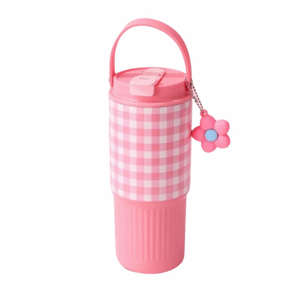 Portable Outdoor Insulated Mug Creative Coffee Tumbler with Handle Drinking Straw Cup Kitchenware