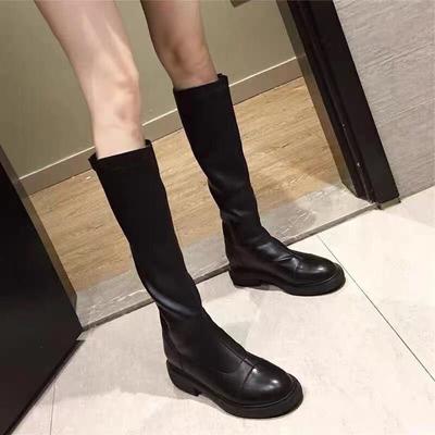 Но женские ботфорты, женские ботинки, новые осенне-зимние, красивые рыцарские ботинки, высокие ботинки Мартина, женские тонкие кожаные ботинки