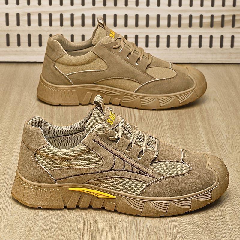 Обувь мужская осенне-зимняя новая мужская спецобувь модная шнуровка мужская уличная повседневная обувь на мягкой подошве спортивная обувь