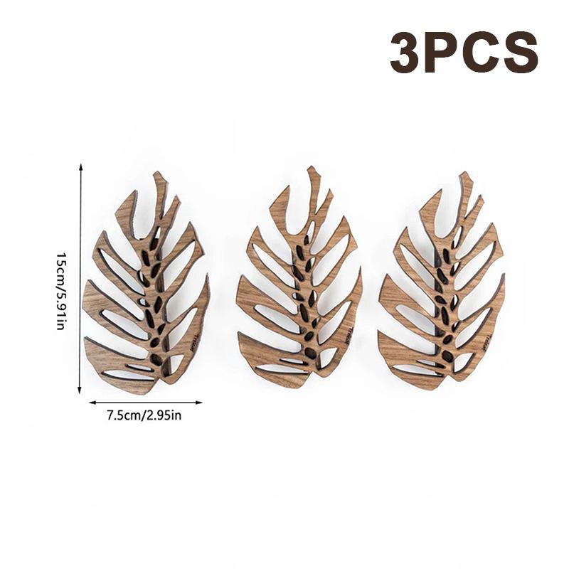 1/3pcs Wooden Climbing Plant Wall Clip Monstera Leaves Shape Vine Bracket Fixed Buckle Traction Holder Garden Plants Support