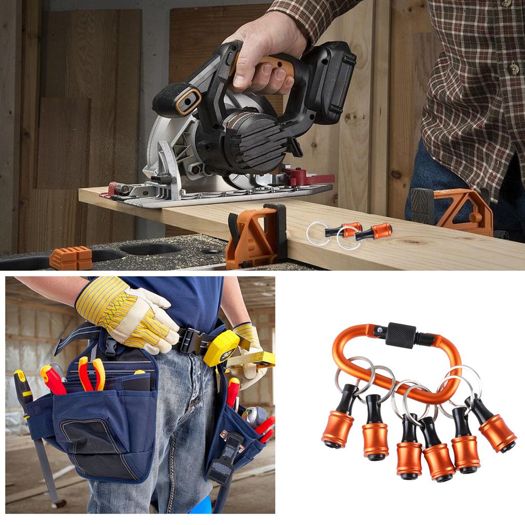 6Pcs 1/4inch Hex Shank Screwdriver Bit Holder Extension Rod Keychains Screw Adapter Drill Portable Handheld Bit Holder