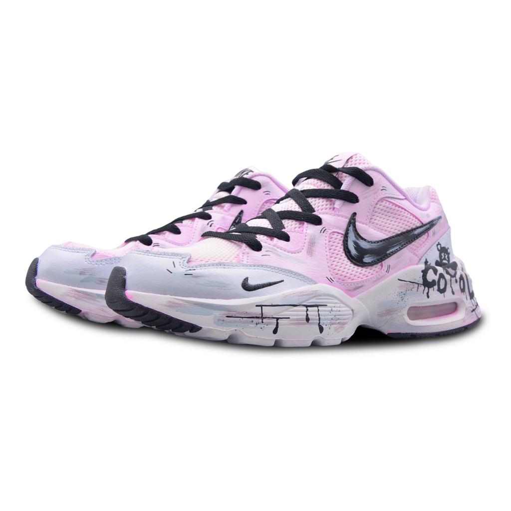 Nike Air Max Fusion Fabric Cushioning Support Lightweight Low top Air Cushion Casual Running Shoes Women's Pink Purple CJ1671-100(Team257-)