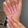 Очень длинные прямоугольные французские накладные ногти - Европейский и американский тренд