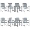 VidaXL Set of 8 Garden Chairs with Cushions, Patio Seats, Dining Chairs, Outdoor Patio Furniture, 3078226