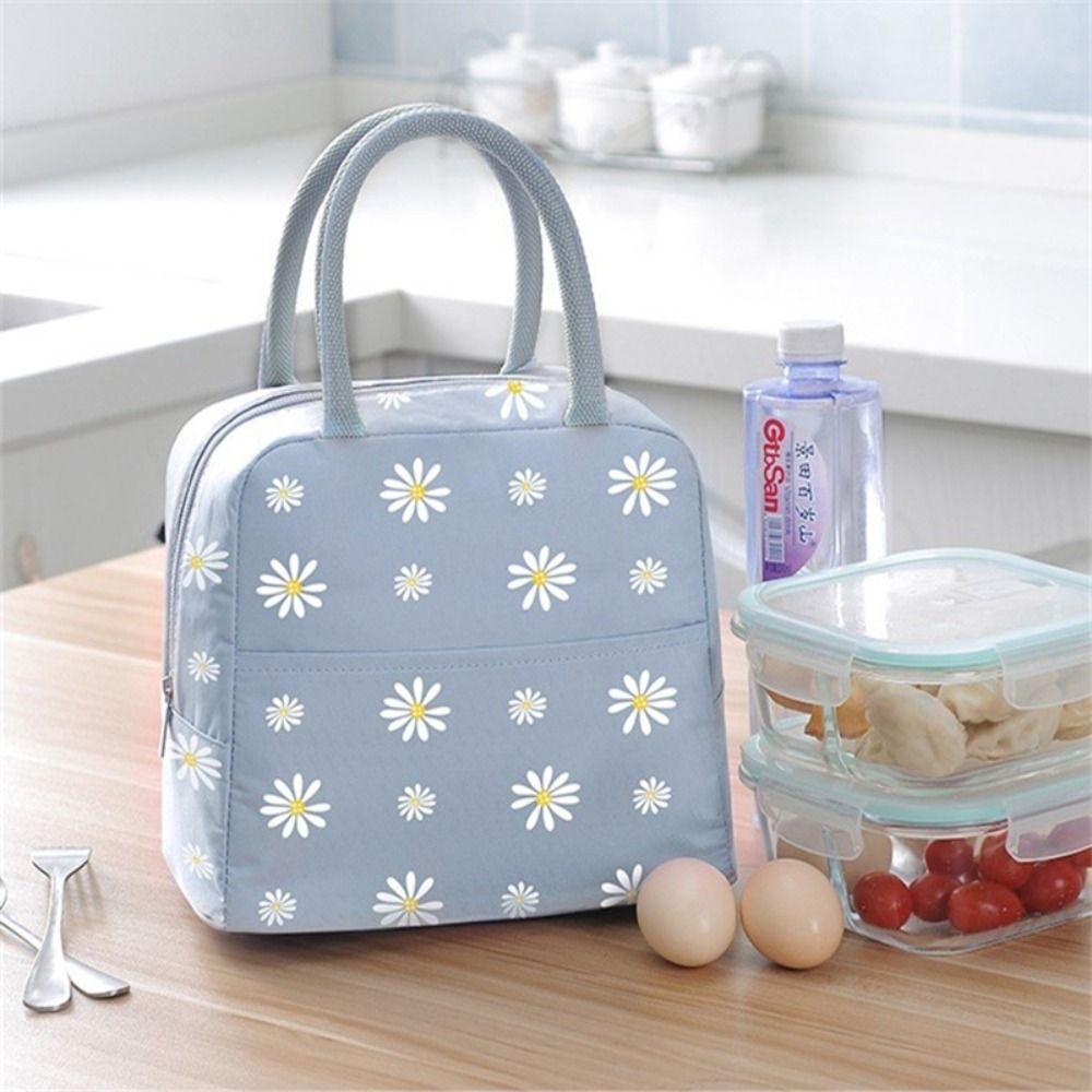 Oxford Cloth Outdoor For Student Large Capacity Picnic Pouch Thermal Cooler Bag Daisy Lunch Bag