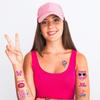Водонепроницаемая наклейка-татуировка Pink Series Preppy, набор временных наклеек для лица для девочек и детей