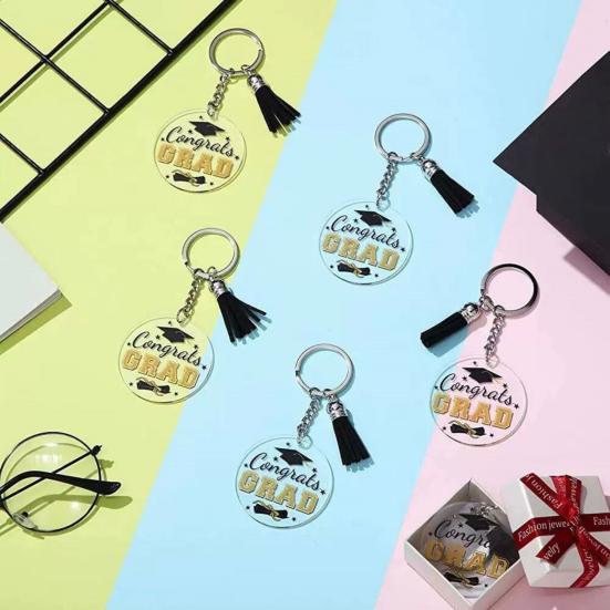 30 шт. Акриловые брелки для ключей с выпускным, поздравляю с выпускным, с кисточкой, класс