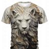Fashion 3D Lion Print T Shirt For Men Hip Hop Trend Harajuku Streetwear Funny Animal Pattern Short Sleeve Tee Casual O-neck Top