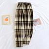 Женские пижамные штаны, плюшевые пижамные штаны с мягкой эластичной талией, клетчатые штаны с 2 карманами