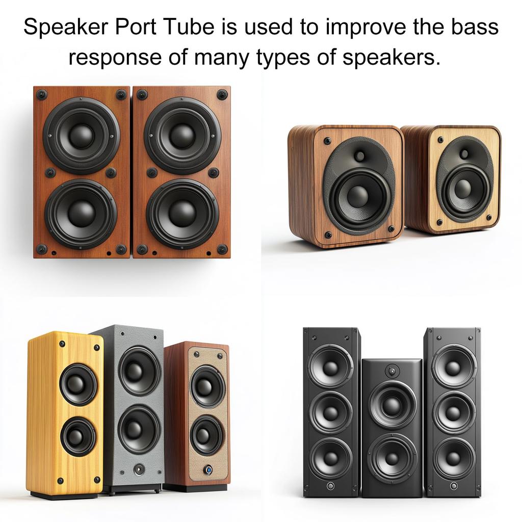 Uxcell 8pcs Speaker Cabinet Port 2 X Speaker Port Tubes for Bass Bass DIY Speaker Bass Enhancement Tubes, 5" Reflex, Woofer, Project,