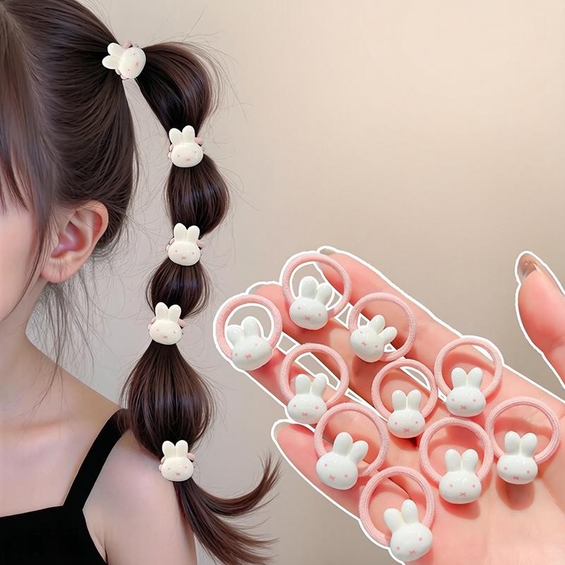 10 PCS Lovely Rabbit Girls Elastic Hair Bands Hair Ties Children Hair Accessories