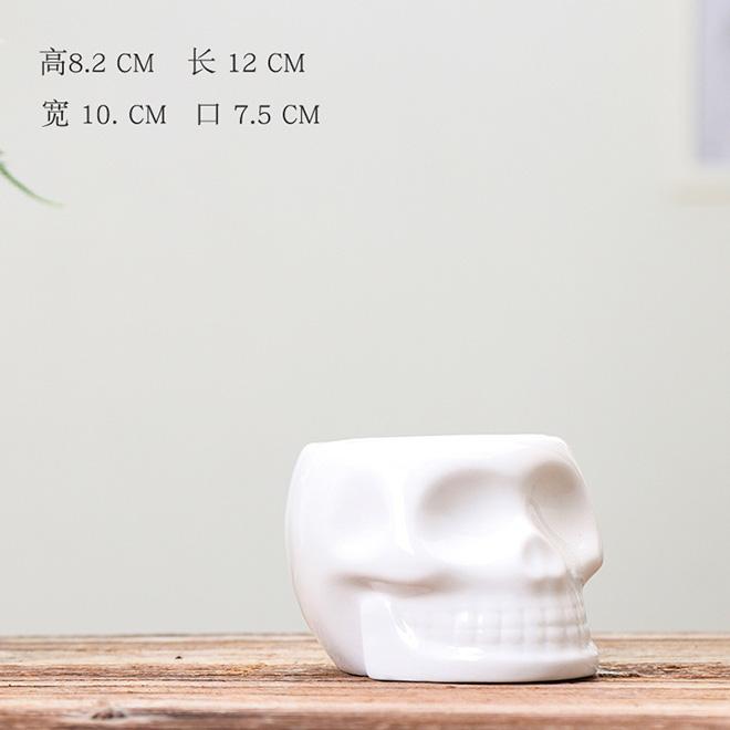 Dropshipping Cute Glazed Skeleton Flower Pot Creative Pen Pencil Holder Small Object Storage Containers for Home Decor Garden