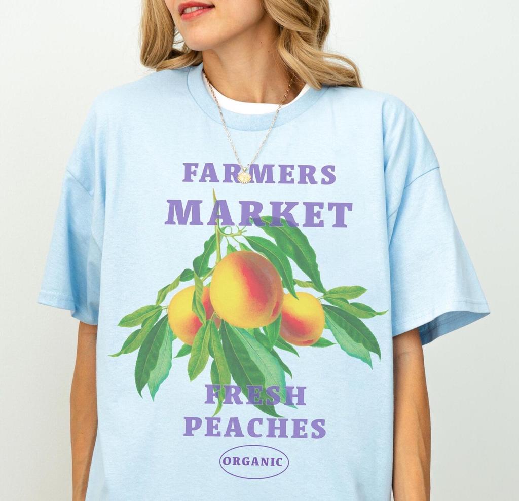 Farmers Market Peaches Shirt - Summer Shirt,Farmer Tshirts,Botanical Tee