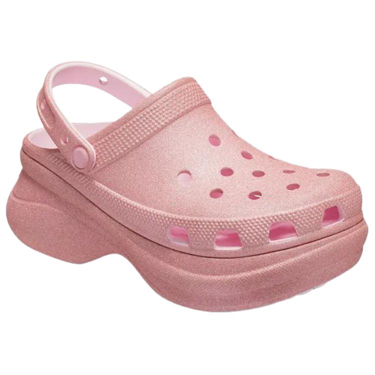 Crocs Women's Bae Glitter Clog Pink Milk Platform Comfort Slip On 207261-6ZW