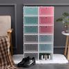 Shoe Storage Bins, Clear Plastic Stackable Shoe Organizer for Closet, Space Saving Foldable Shoe Rack, Shoe Box Sneaker Holder Container