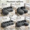 Comfortable Chenille Cloud Double Sofa, frameless design, extra-large double chaise longue, no assembly required, for living room, Grey