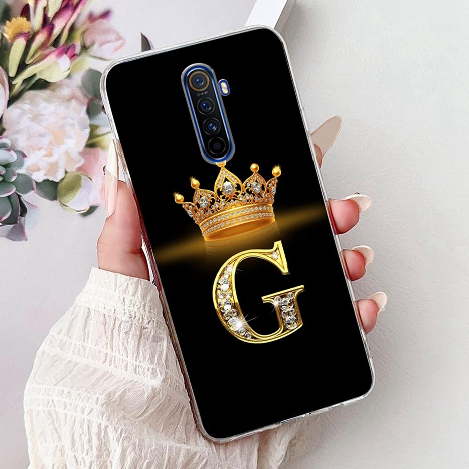 For Realme X2 Pro Case RMX1931 Luxury Crown Letters Phone Cover For Realme XT X 2 Pro RealmeX2 RealmeXT Case Soft Silicone Shell
