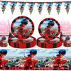 Ladybug Girl Theme Tableware Birthday Party Supplies Disposable Paper Plates Paper Cups Paper Towels Source Factory