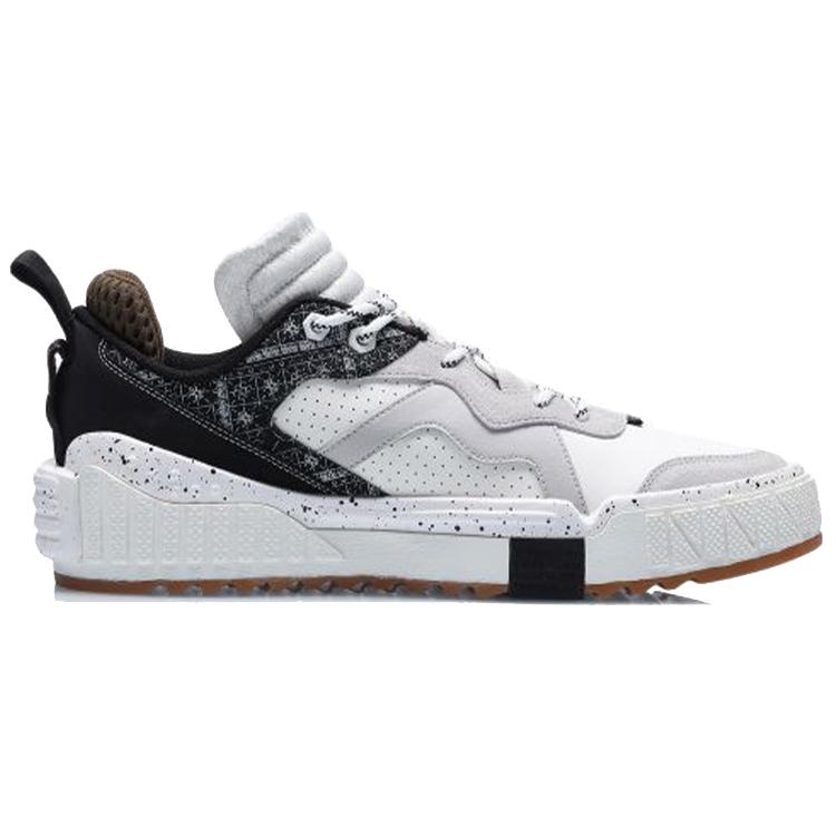 Li Ning 001 Unblock Низкие Скейтбордические Кроссовки Мужские Белый Черный AGCQ199-5
