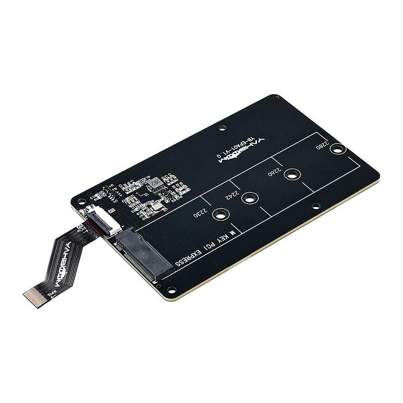 Transparent Acrylic NVMe Expansion Board Case for Raspberry Pi 5, PCIe to M.2 SSD Adapter