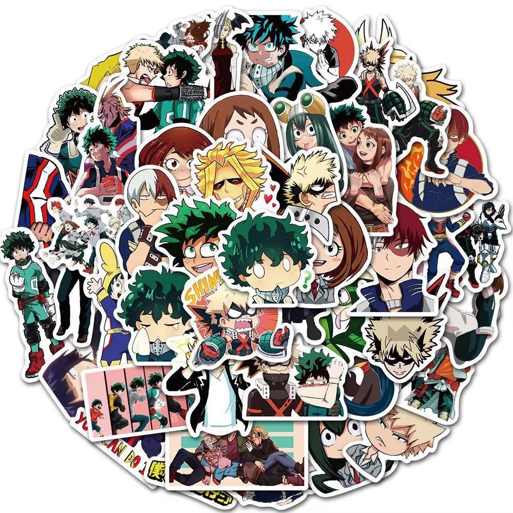 1050 100 шт. Наклейки Моя геройская академия Деку Японское аниме Boku No Hero Academia Наклейка Бакуго Кацуки Всемогущий Наклейка Игрушка