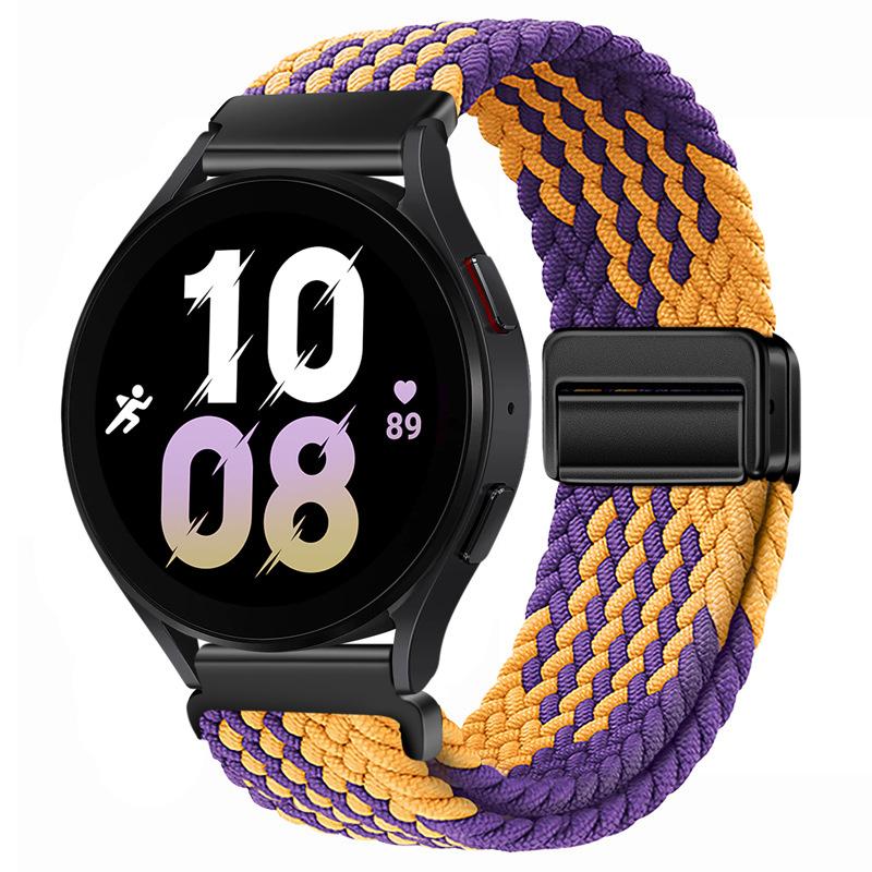 Плетеная нейлоновая петля 20 мм 22 мм для Samsung Galaxy Watch 6 5 4 3 Amazfit GTR4 Магнитный браслет Huawei Watch 4/3/GT3 Pro Ремешок