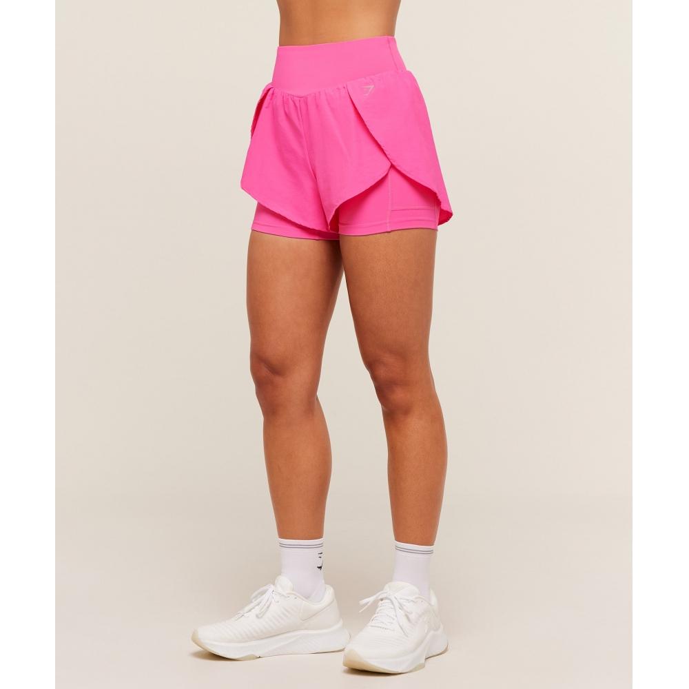 Gymshark Шорты 2 в 1 для бега Energy pInk B3c4d Kc2w