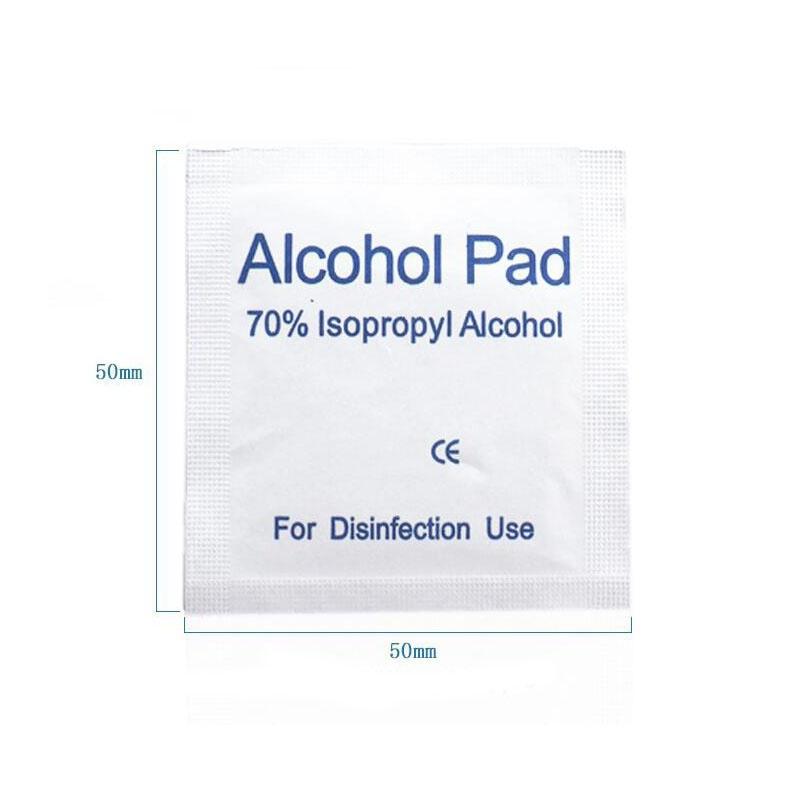 100Pcs Portable Alcohol Prep Pads Antiseptic Sterilization Swabs Wipes Cleanser 70% Alcohol Content