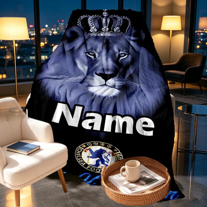 Custom Name Personalized football club F.C Print Blankets, Home Decor, Bedroom, Sofa, Camping, Couch, Gifts for Birthday Christmas