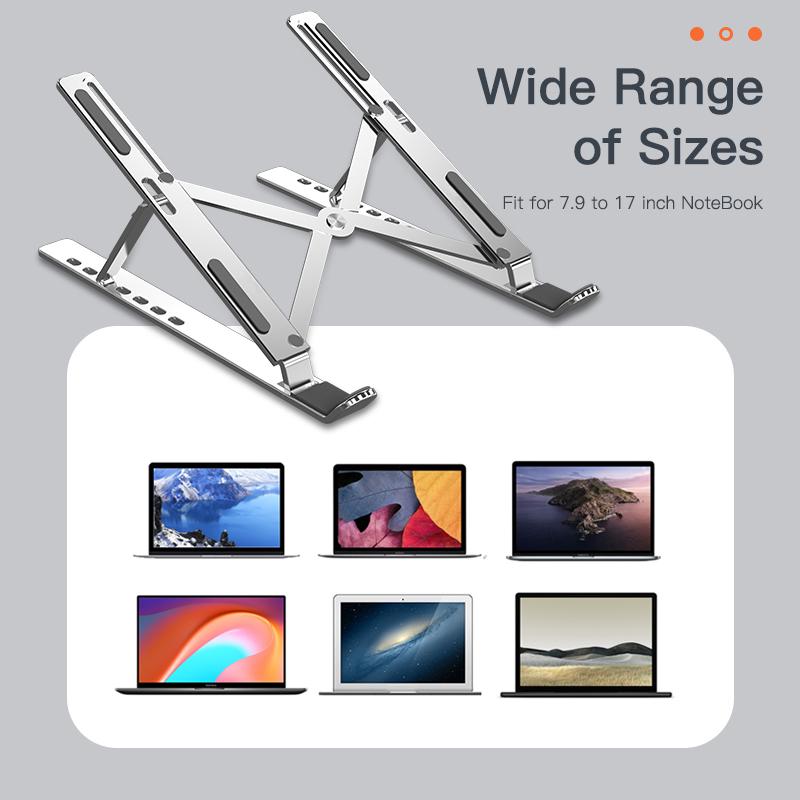 Складная подставка для ноутбука, алюминиевая подставка для ноутбука, портативный держатель для ноутбука, подставка для планшета, компьютерная поддержка для ноутбука ipad
